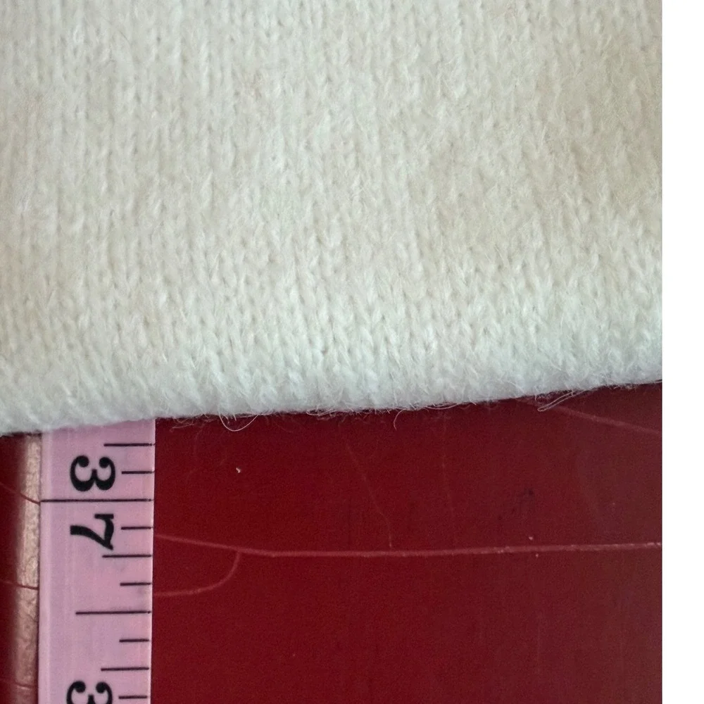 Talbots Fair Isle Heart Knit Scarf Womens Ivory Red Wool Blend Nordic Fisherman